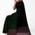 Dark green striped cotton blend saree