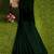 Dark green striped cotton blend saree