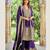 Purple heavy chinon embroidered palazzo suit set
