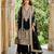 Black heavy chinon embroidered palazzo suit set