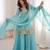 Women's Gorgeous Embroidery Work Crunchy Silk Fabric Straight Kurta Sharara and Dupatta Set