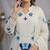 White soft organza embroidered palazzo suit set