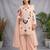 Peach soft organza embroidered palazzo suit set