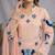 Peach soft organza embroidered palazzo suit set
