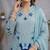 Sky blue soft organza embroidered palazzo suit set