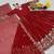 Red fox georgette embroidered gown set