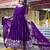 Purple fox georgette embroidered gown set