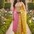 pink weaved shimmer jacquard butti unstitched dress material 