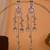 Oxidised Silver Look Multi Layer Long Chain Jhumka Earrings for Women with Artificial Stones