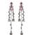 Oxidised Silver Look Multi Layer Long Chain Jhumka Earrings for Women with Artificial Stones