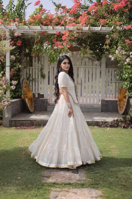 WHITEKora Cotton Navratri Lehenga Choli with Kutchi Patch Work | Fully Stitched Chaniya Choli for Navratri 4