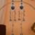 Oxidised Silver Look Multi Layer Long Chain Jhumka Earrings for Women with Artificial Stones