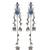 Oxidised Silver Look Multi Layer Long Chain Jhumka Earrings for Women with Artificial Stones