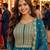 Teal blue embroidered with mirror work heavy georgette free size stiched kurta set with sharara and dupatta