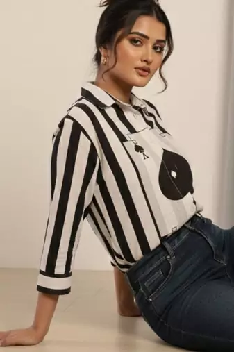 white print top
