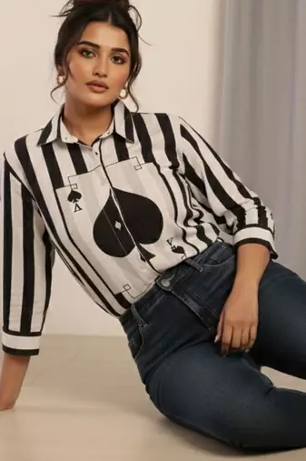 white print top