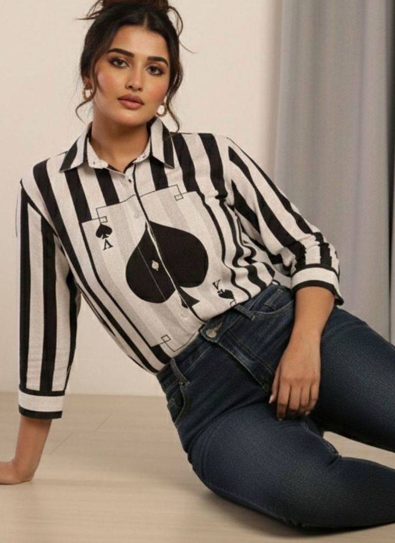 white print top