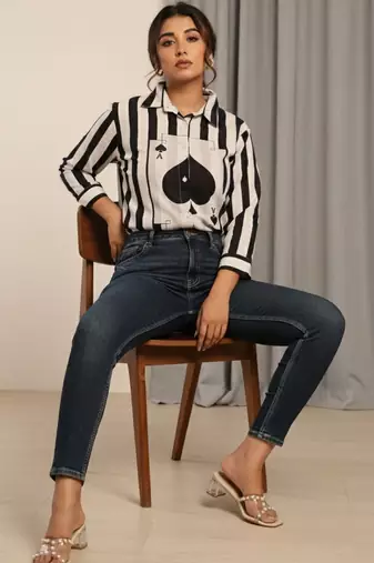 white print top