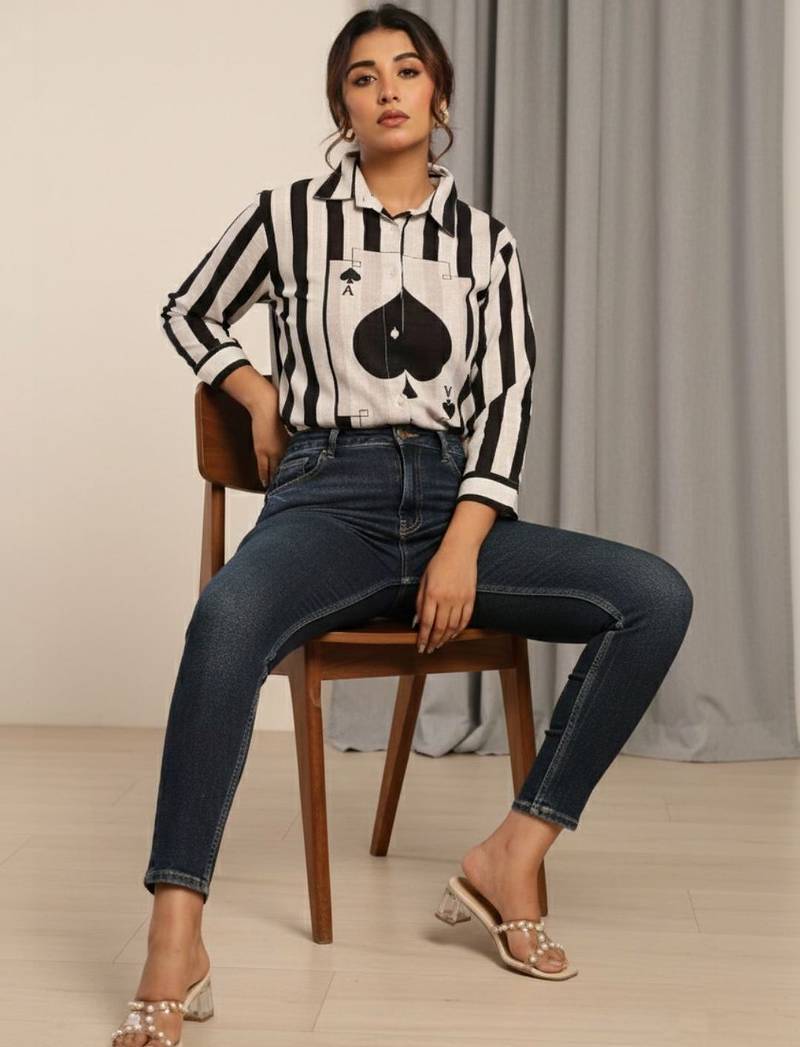 white print top