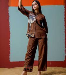 Print Mandarin Collar Ethnic Top