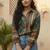 green floral print top