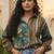 green floral print top