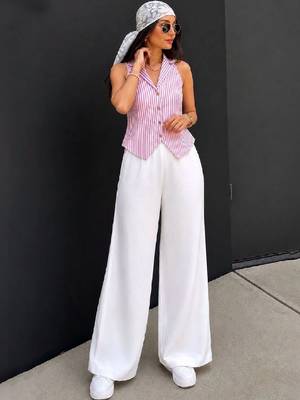 Striped Cotton Blend Top 1