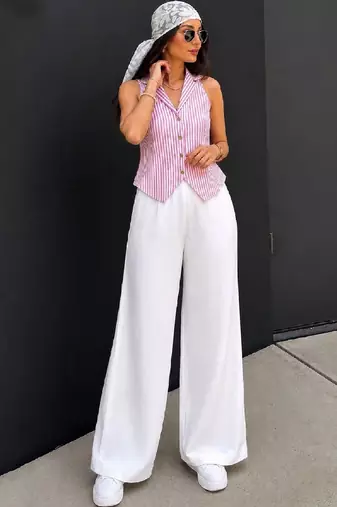 Striped Cotton Blend Top