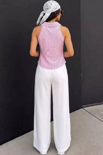 Striped Cotton Blend Top
