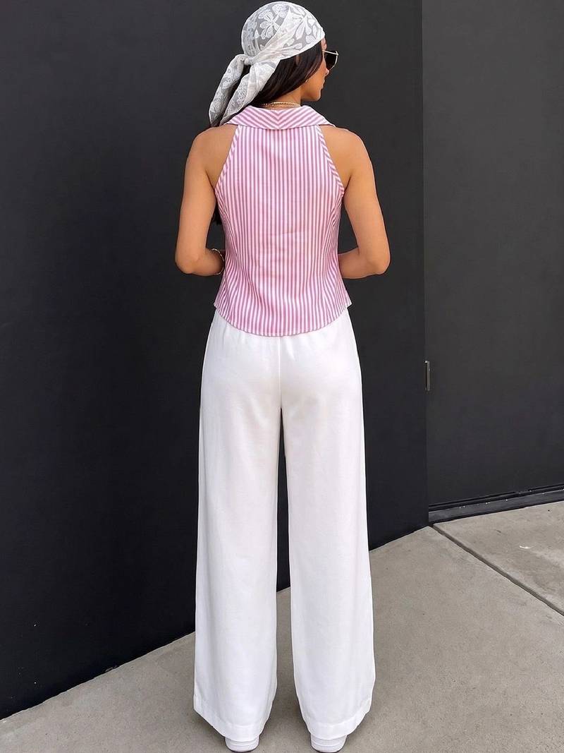 Striped Cotton Blend Top