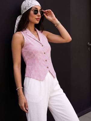 Striped Cotton Blend Top 4
