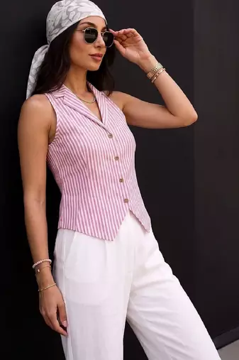 Striped Cotton Blend Top