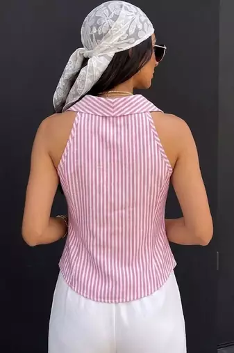 Striped Cotton Blend Top
