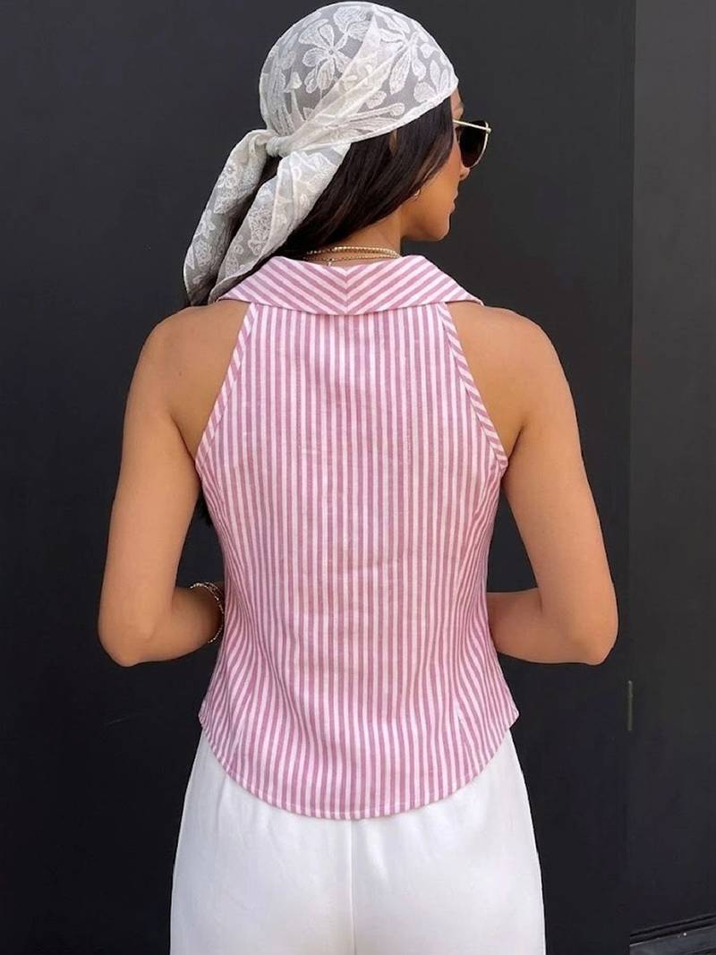 Striped Cotton Blend Top