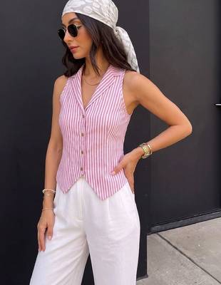 Striped Cotton Blend Top 6