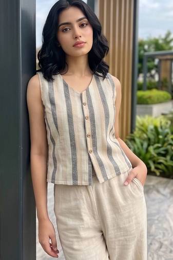 multicolor striped top
