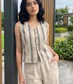 multicolor striped top