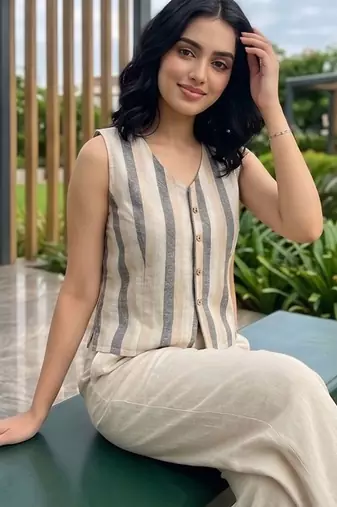 multicolor striped top
