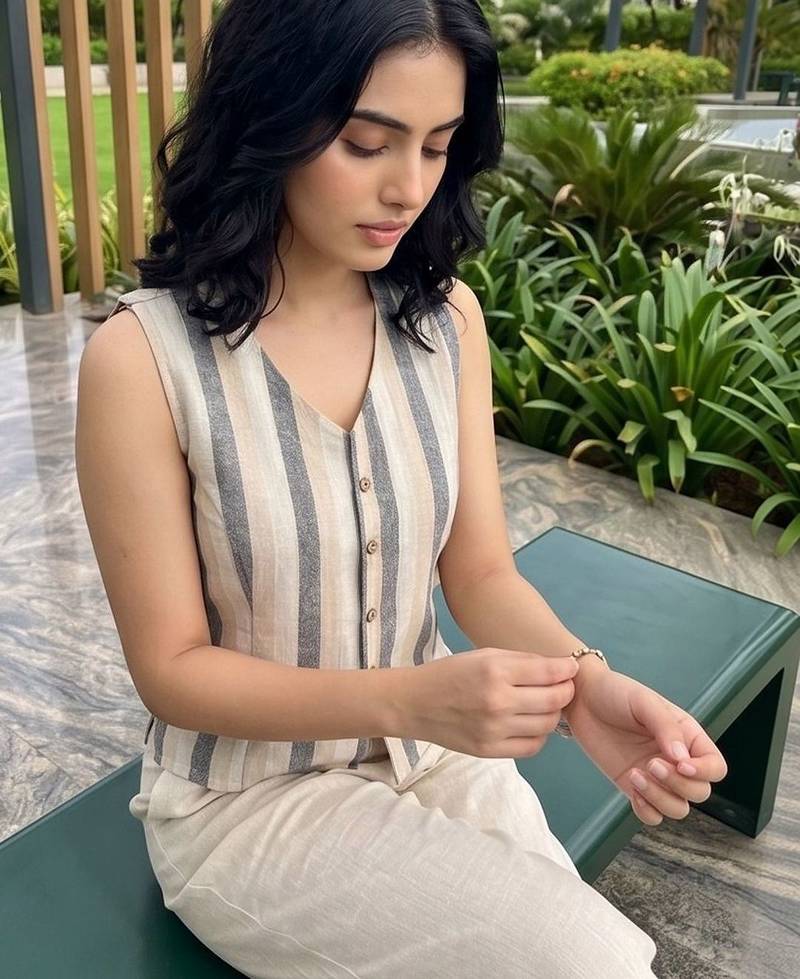 multicolor striped top