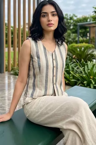 multicolor striped top