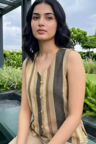 multicolor striped top