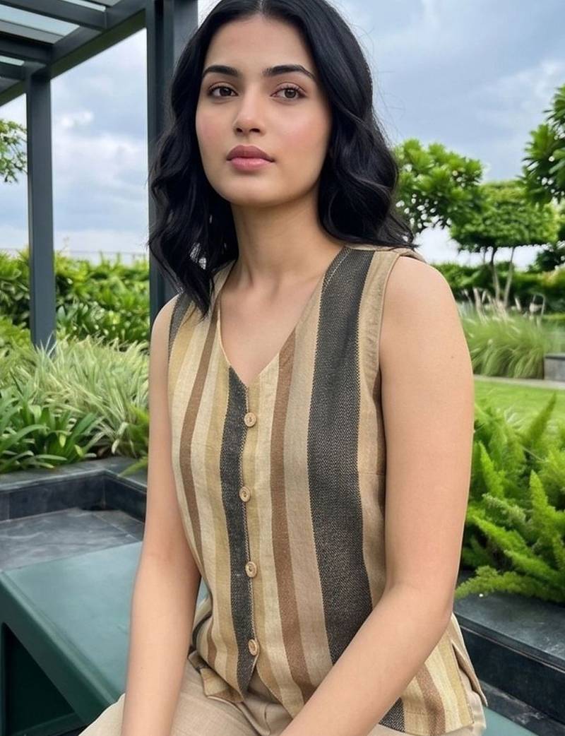 multicolor striped top