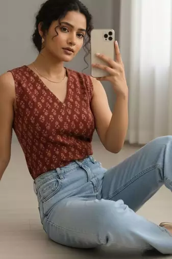Print Ethnic Cotton Top