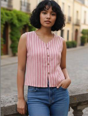 pink striped top 1