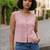 pink striped top