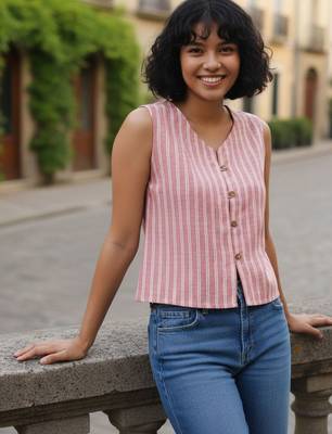pink striped top 2