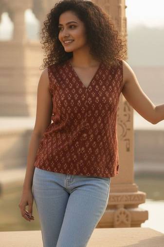 Print Ethnic Cotton Top
