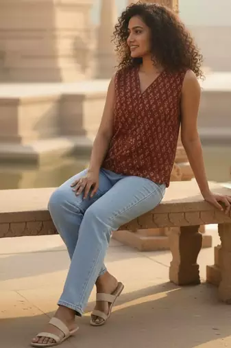 Print Ethnic Cotton Top