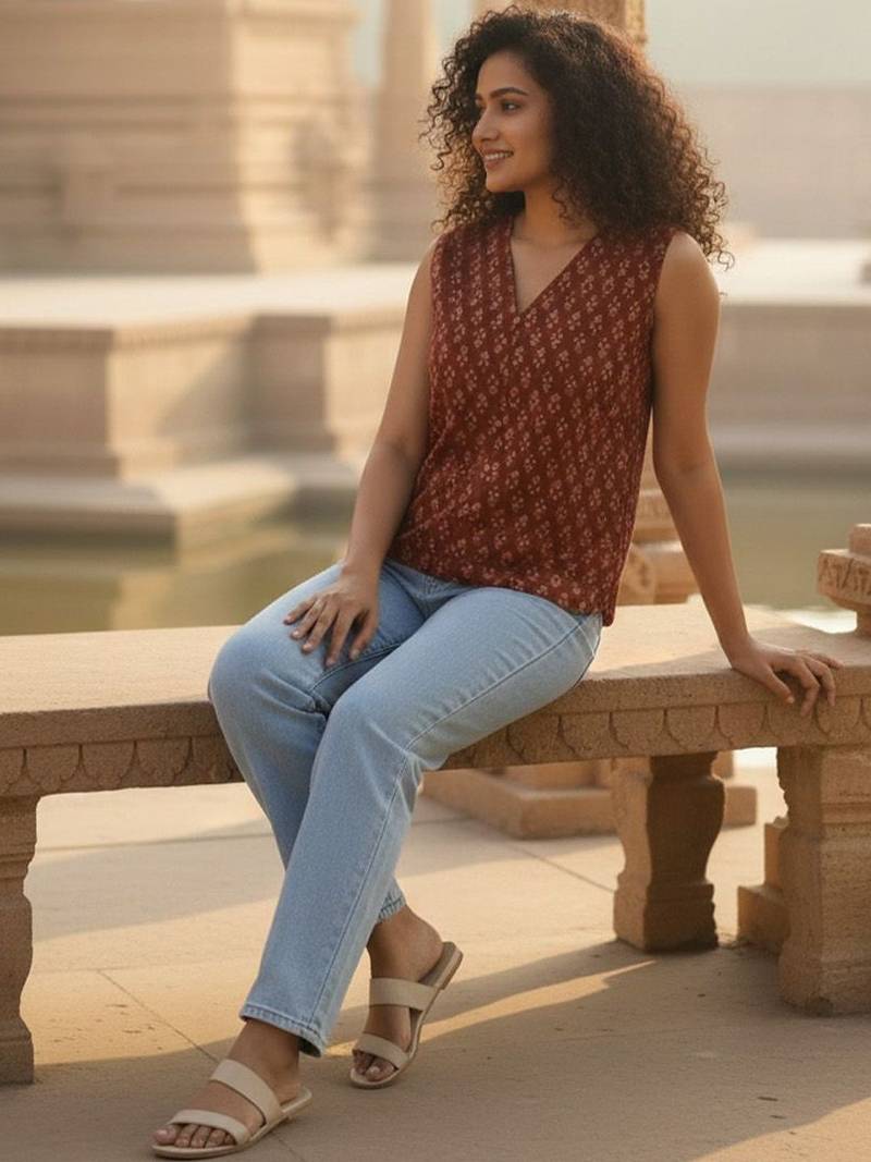 Print Ethnic Cotton Top