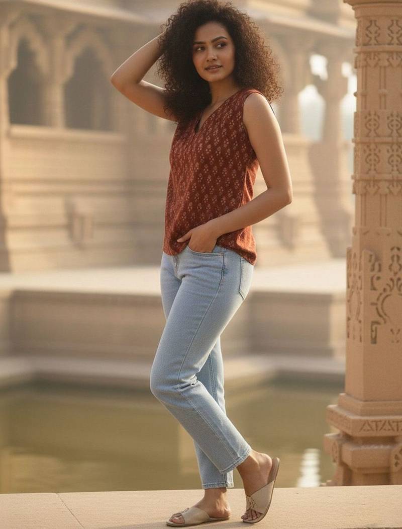 Print Ethnic Cotton Top